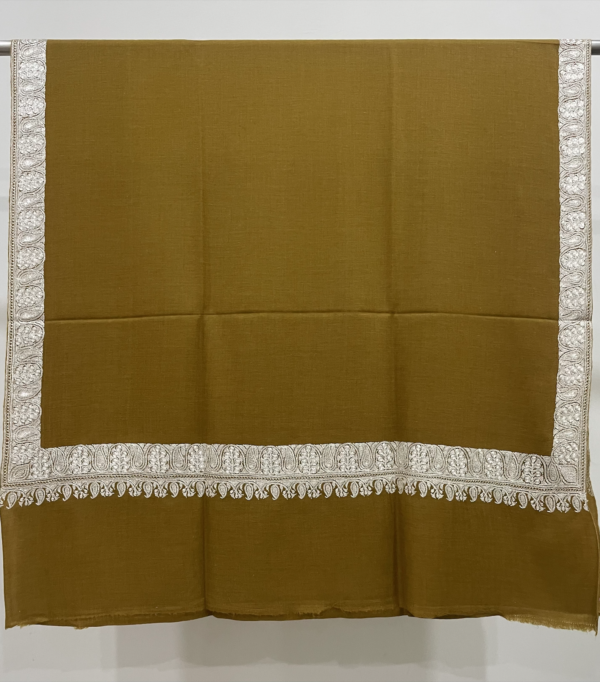 Hand Tilla Mustard Shawl - Image 3